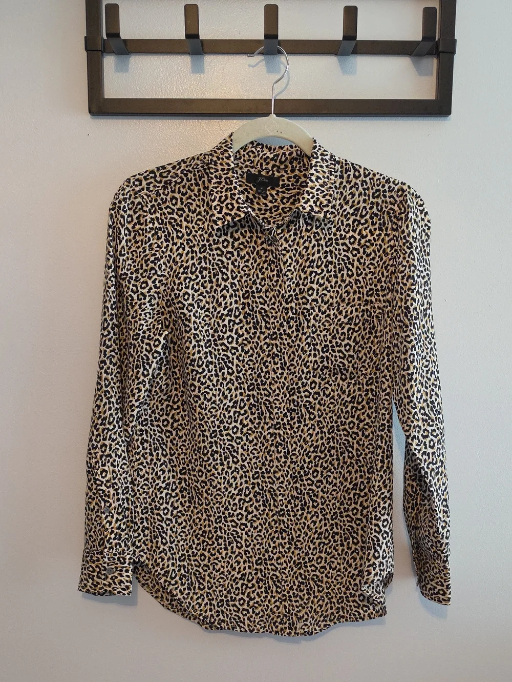 J. Crew Silk Leopard Blouse Size 4